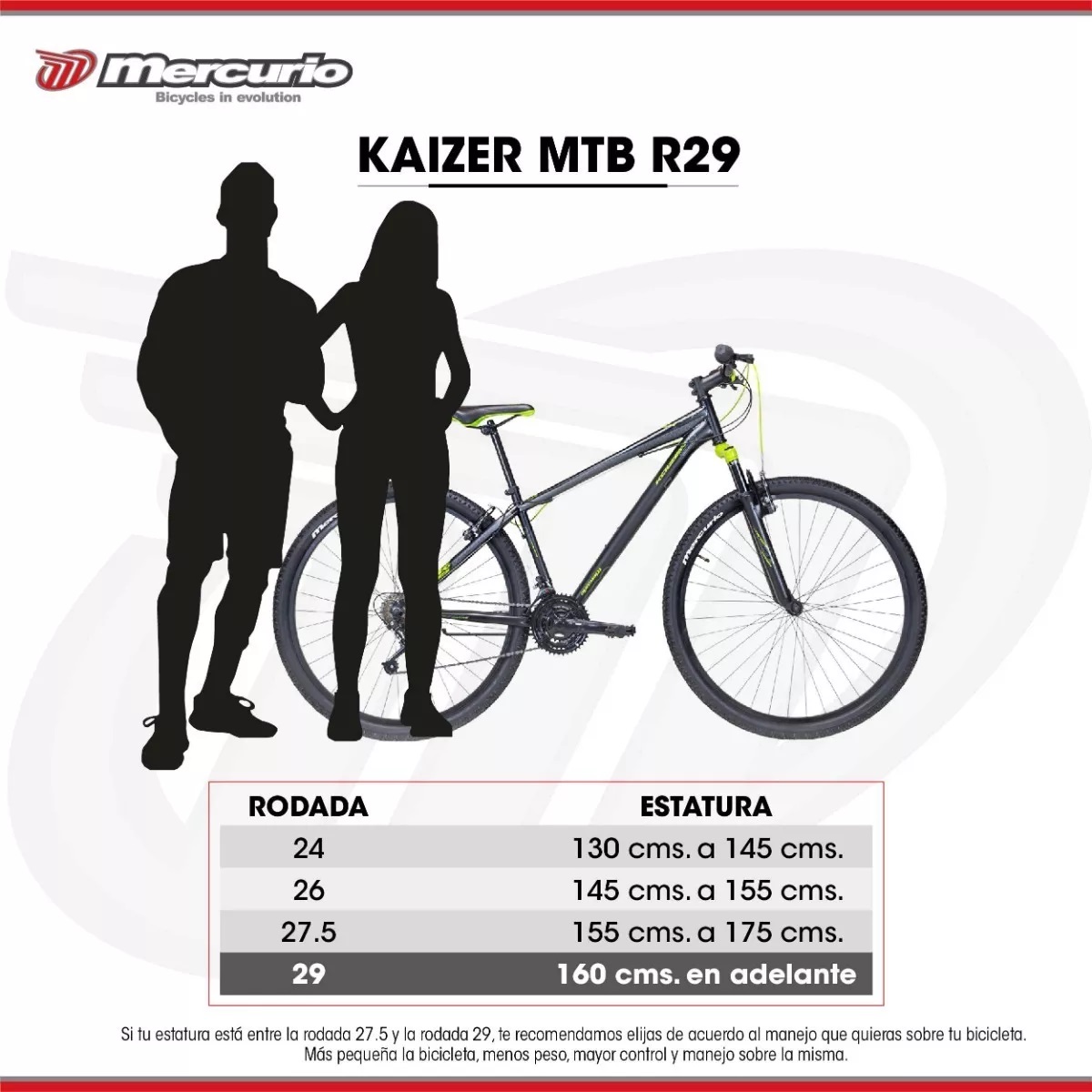 Bicicleta MTB KAIZER, R29 NEGRO/ VERDE NEON CON CASCO.