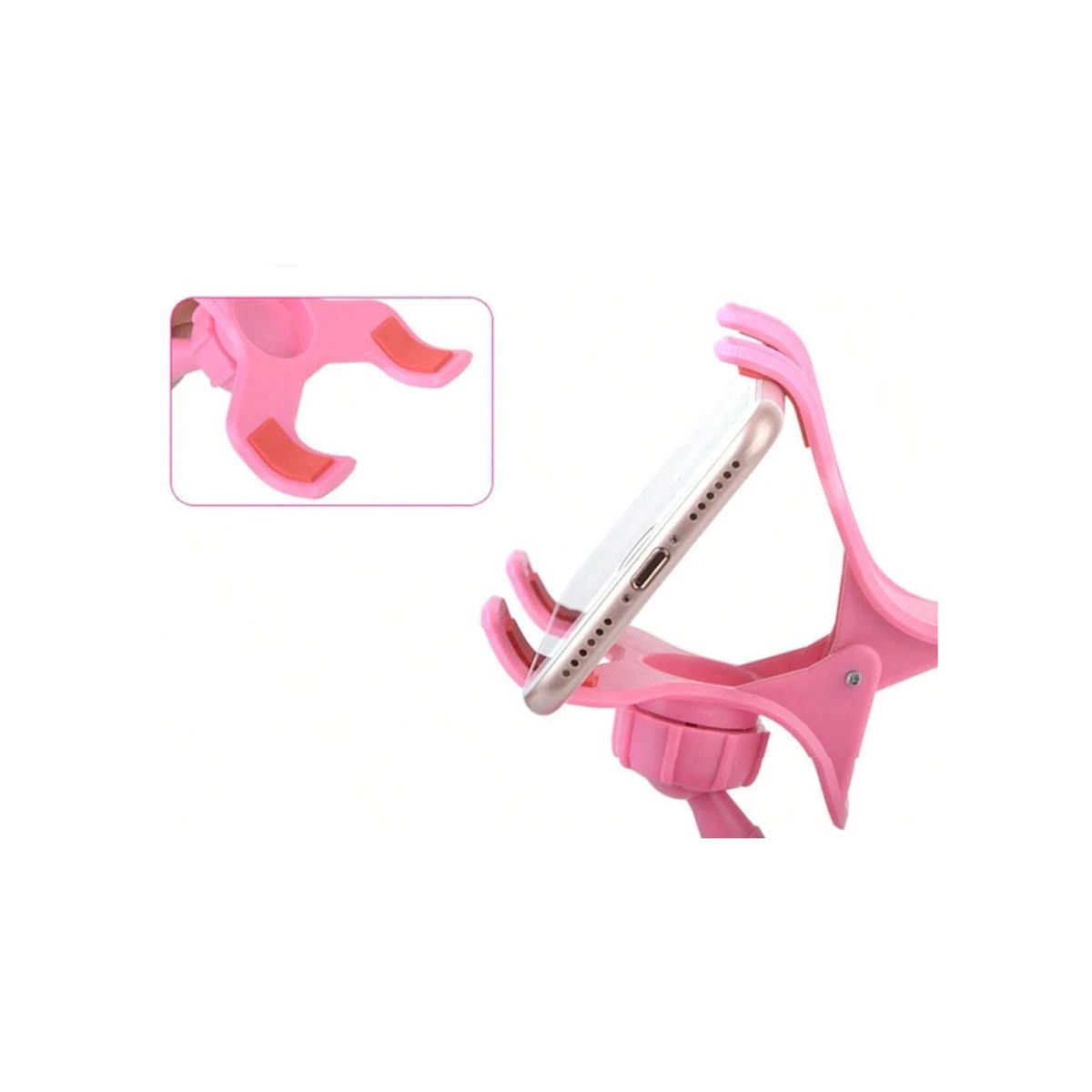 Pinza Con Soporte Flexible Para Celular Elegate Rosa.