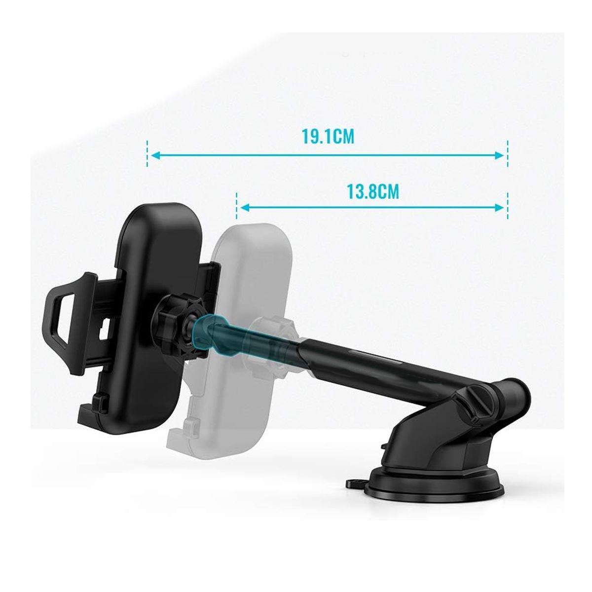 Soporte De Celular Para Auto Brazo Extensible Elegate Negro.