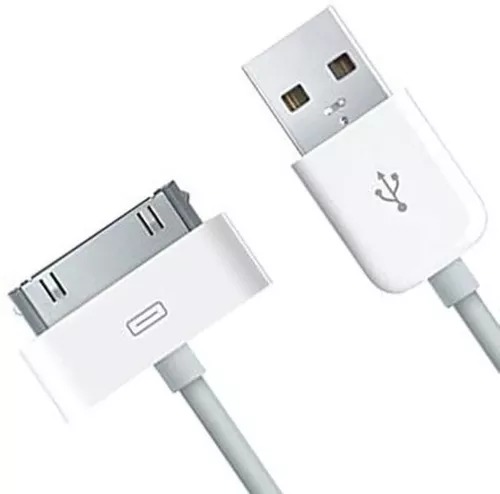 Cable De Datos Y Carga Compatible Con iPhone 4, 4s 30 Pins Blanco 1 M.