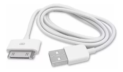Cable De Datos Y Carga Compatible Con iPhone 4, 4s 30 Pins Blanco 1 M.