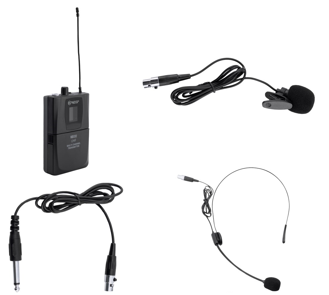 Transmisor KRIEG BODY PACK KD332 Mic De Diadema Y Lavalier.