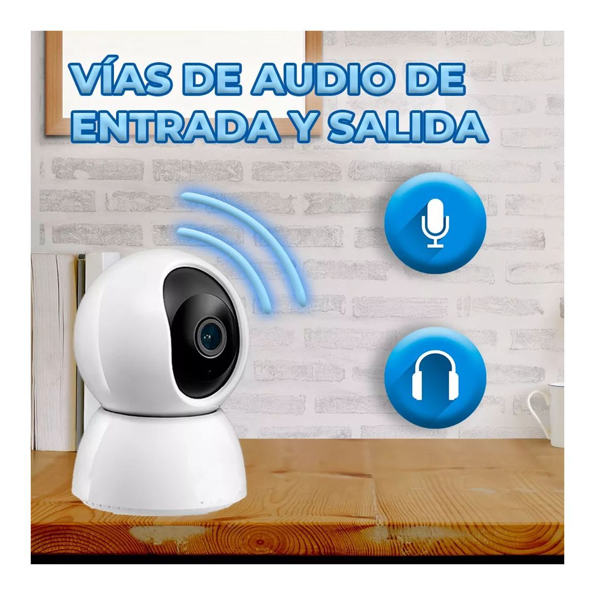 Camara De Seguridad Ip Wifi 2.4ghz 3mpx Compatible Con Alexa Elegate Blanca.