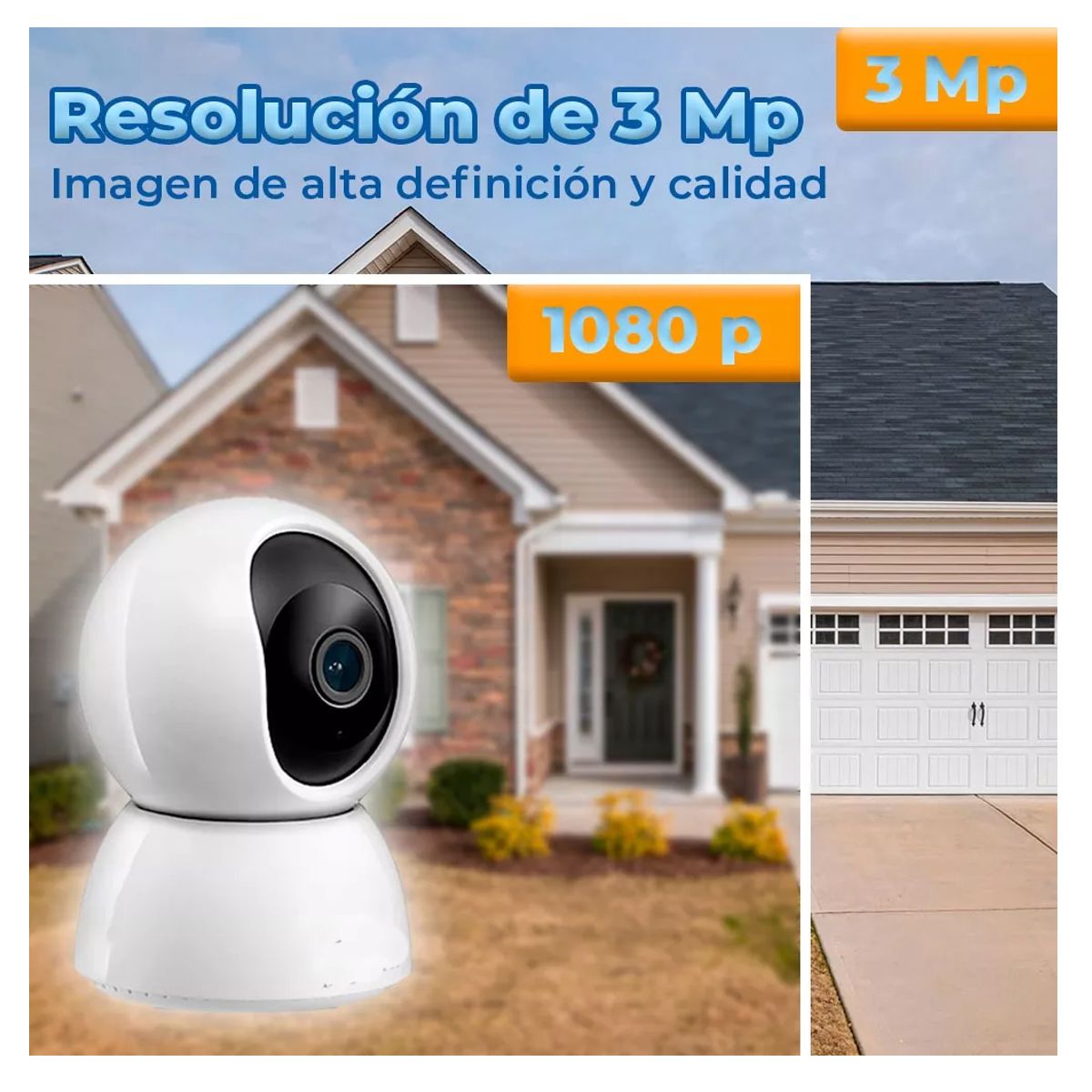 Camara De Seguridad Ip Wifi 2.4ghz 3mpx Compatible Con Alexa Elegate Blanca.