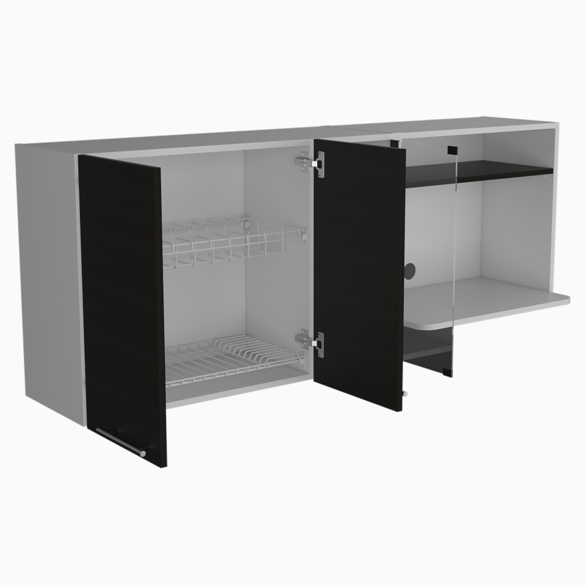 ESTANTE SUPERIOR PARA COCINA TIPO ALACENA ARMABLE CON PUERTA Y CUATRO ENTREPAÑOS MODELO GINA.