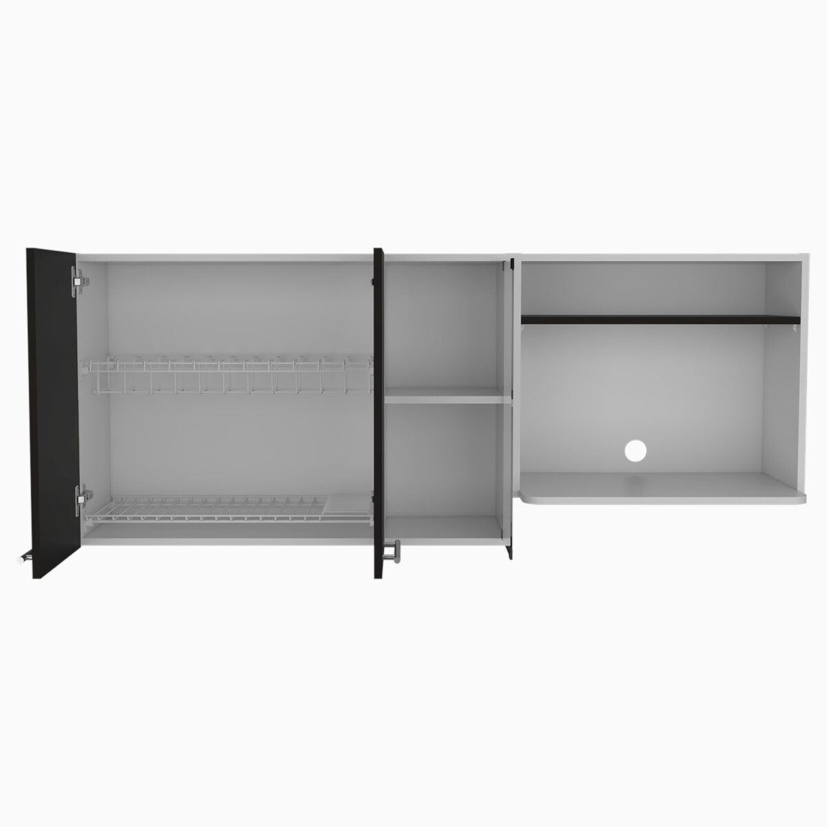 ESTANTE SUPERIOR PARA COCINA TIPO ALACENA ARMABLE CON PUERTA Y CUATRO ENTREPAÑOS MODELO GINA.