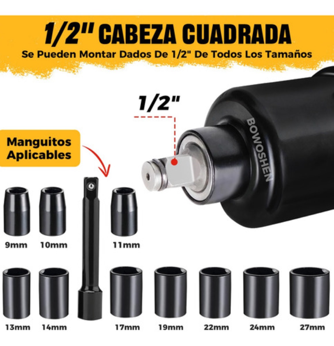 Llave De Impacto Pistola Neumática 700 N.m Profesional 1/2''