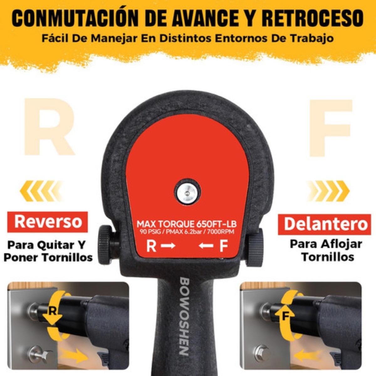 Llave De Impacto Pistola Neumática 700 N.m Profesional 1/2''