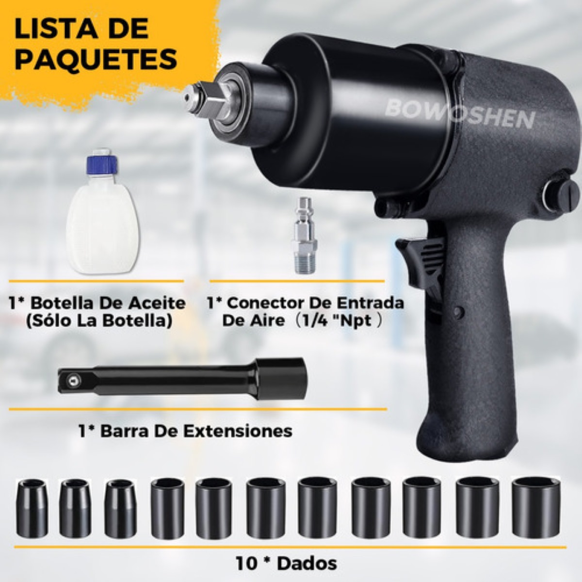 Llave De Impacto Pistola Neumática 700 N.m Profesional 1/2''