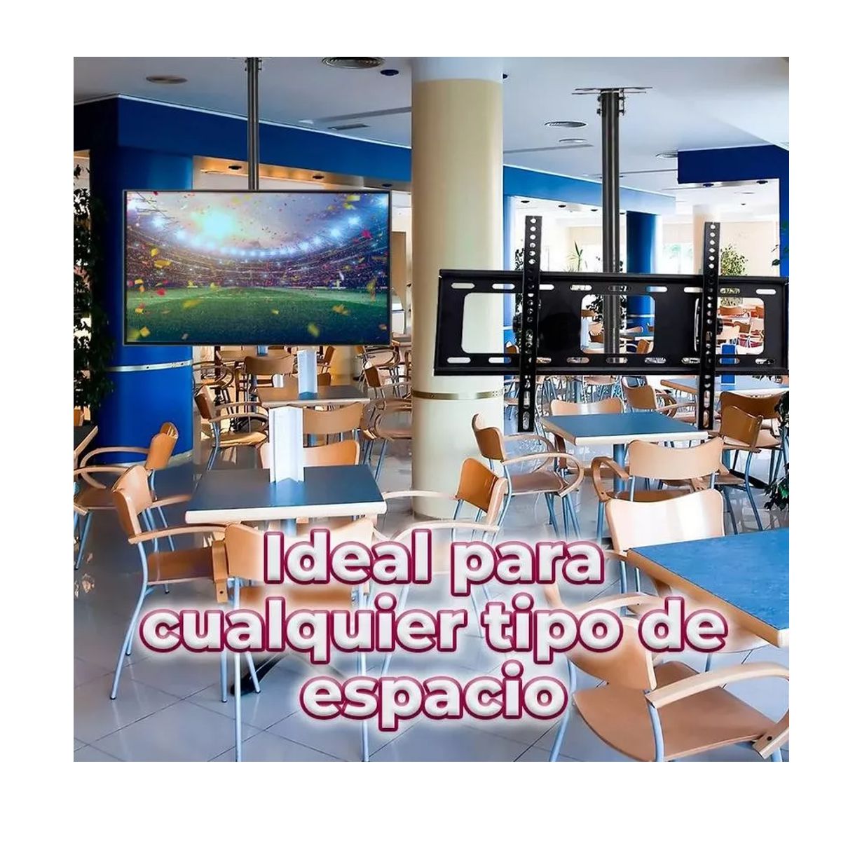 Soporte De Techo Inclinable Para Pantalla De 32 A 70 Pulgadas Negro.