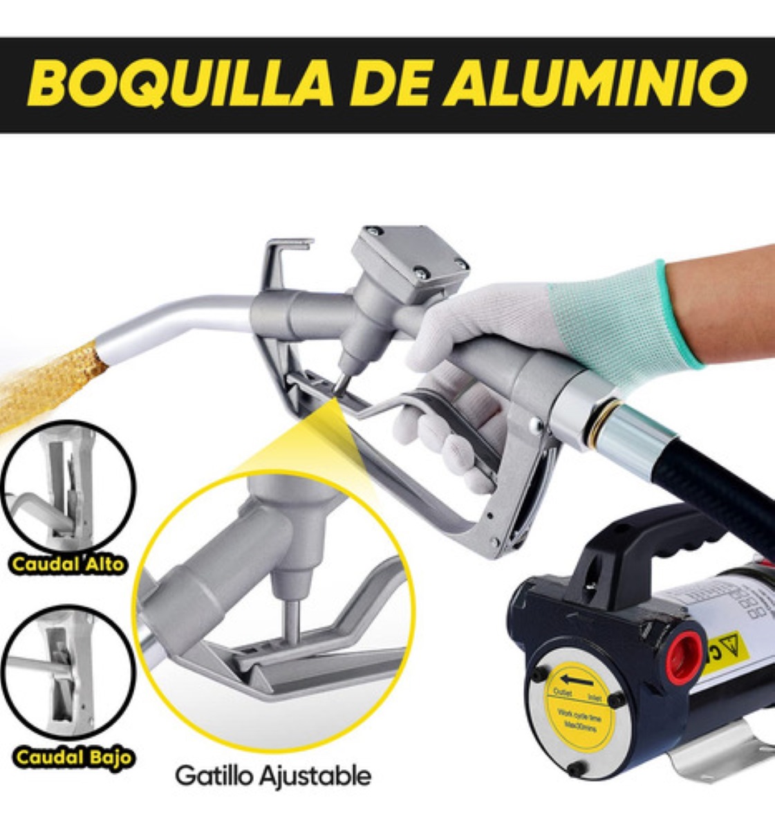 Kit De Bomba De Transferencia Diésel, Pistola Y Mangueras