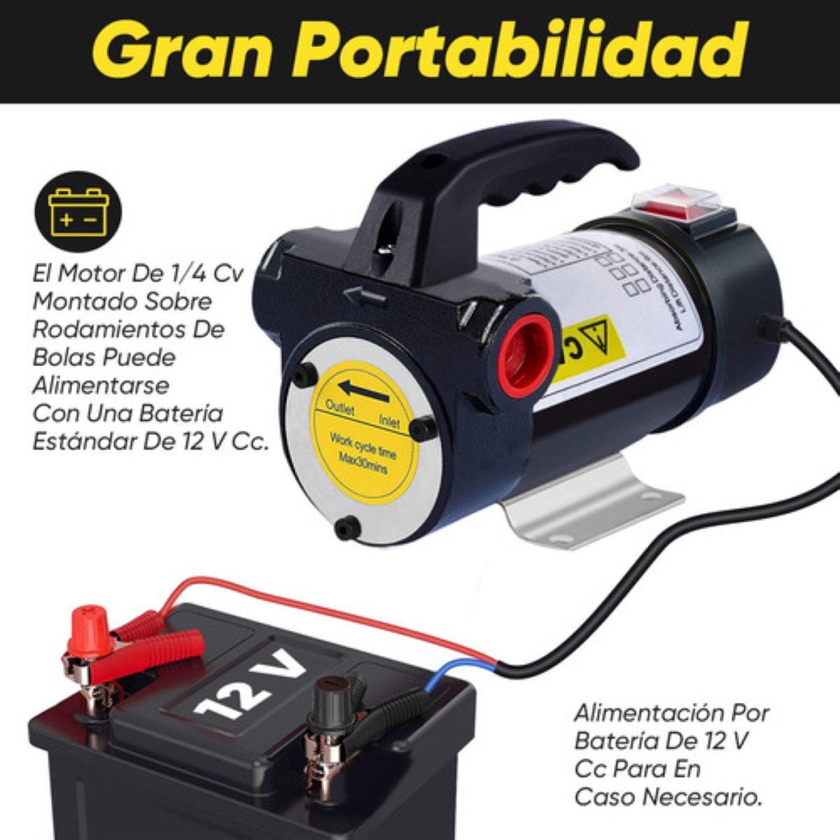 Kit De Bomba De Transferencia Diésel, Pistola Y Mangueras