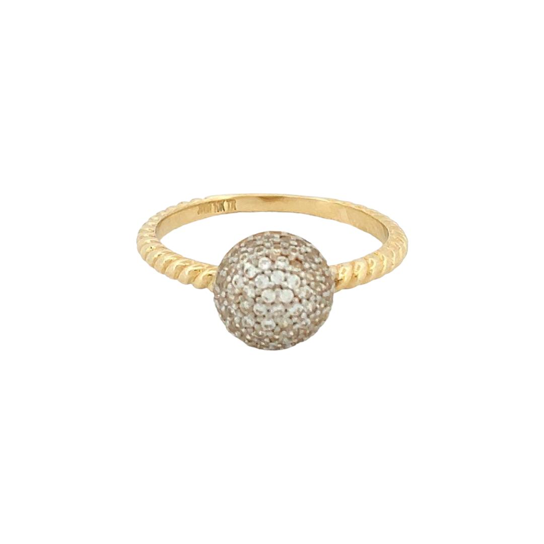 Anillo Bola De Fuego Oro 10 k + Obsequio.