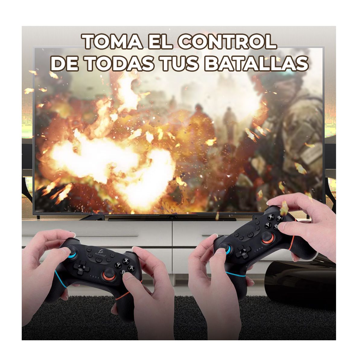 Control Bluetooth Compatible Con Nintendo Switch Con Vibración Negro.