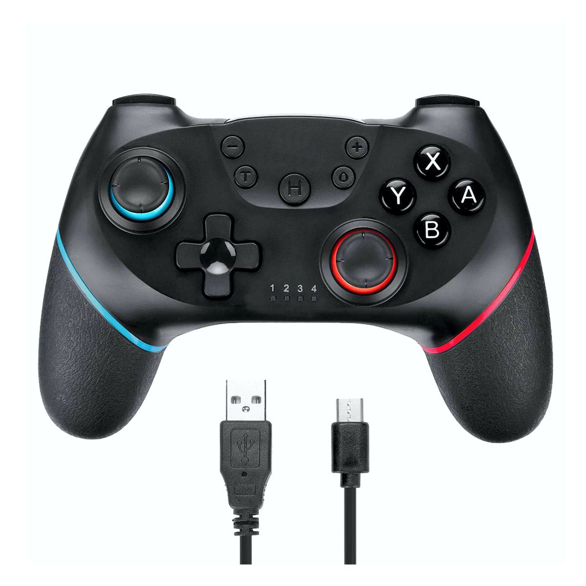 Control Bluetooth Compatible Con Nintendo Switch Con Vibración Negro.