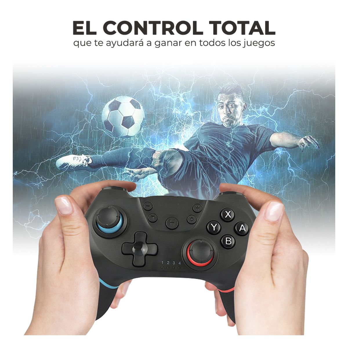 Control Bluetooth Compatible Con Nintendo Switch Con Vibración Negro.