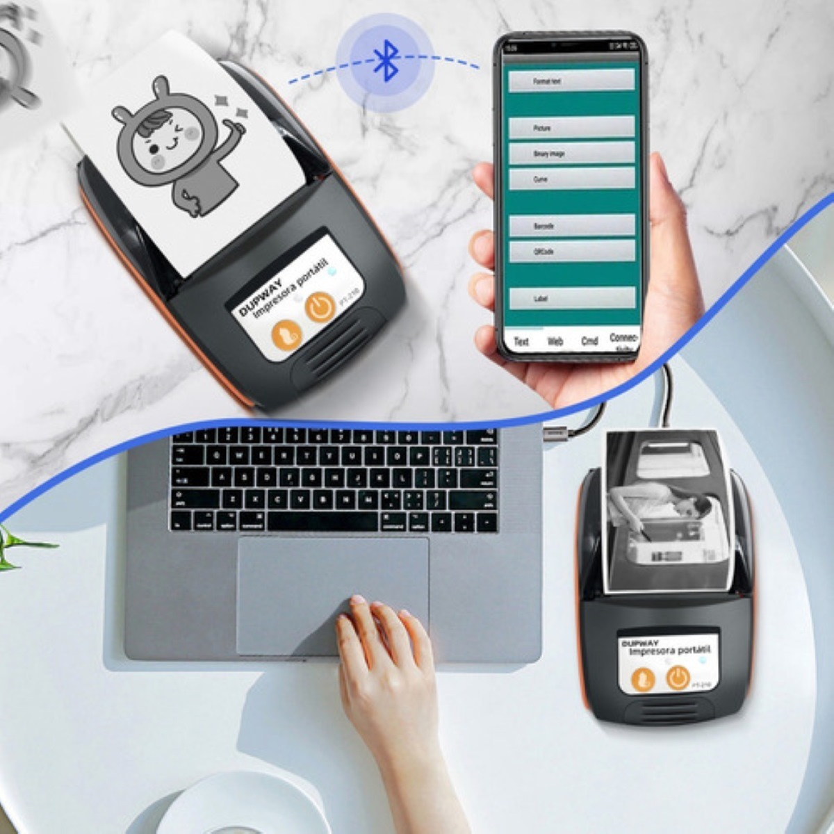 Mini Impresora Portátil Térmica Bluetooth Recibos 58mm