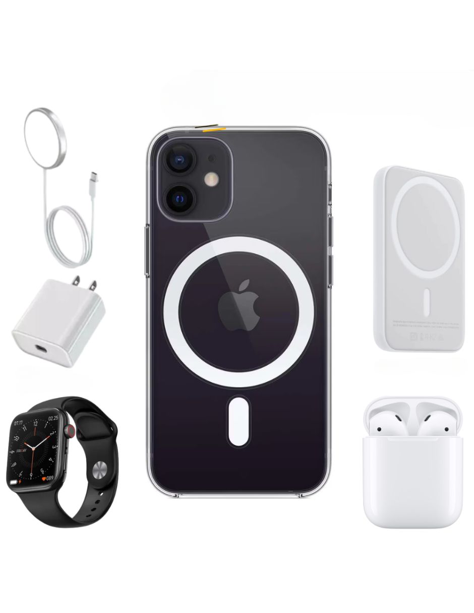 Combo iPhone 12 64GB Negro (Reacondicionado)   Todos sus Accesorios.