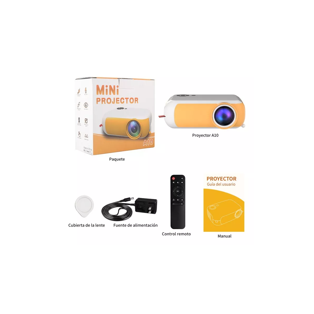 Proyector Mini 1080p Hd Portátil Pantalla 100''.
