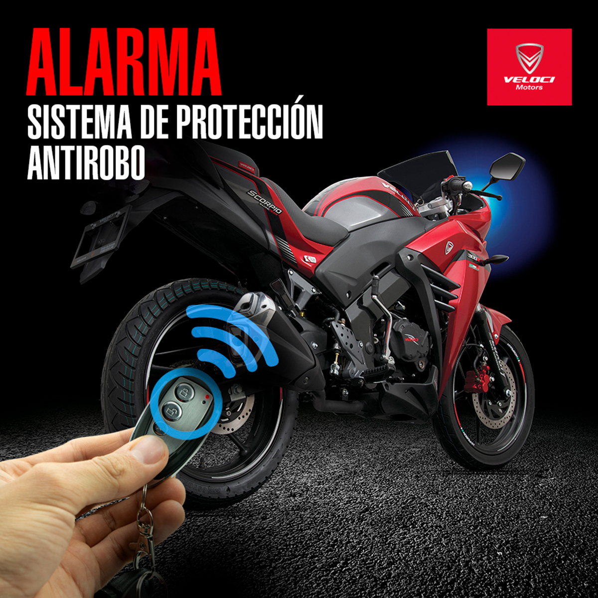 Moto Veloci Scorpio Racing Team 300CC Rojo 2024.