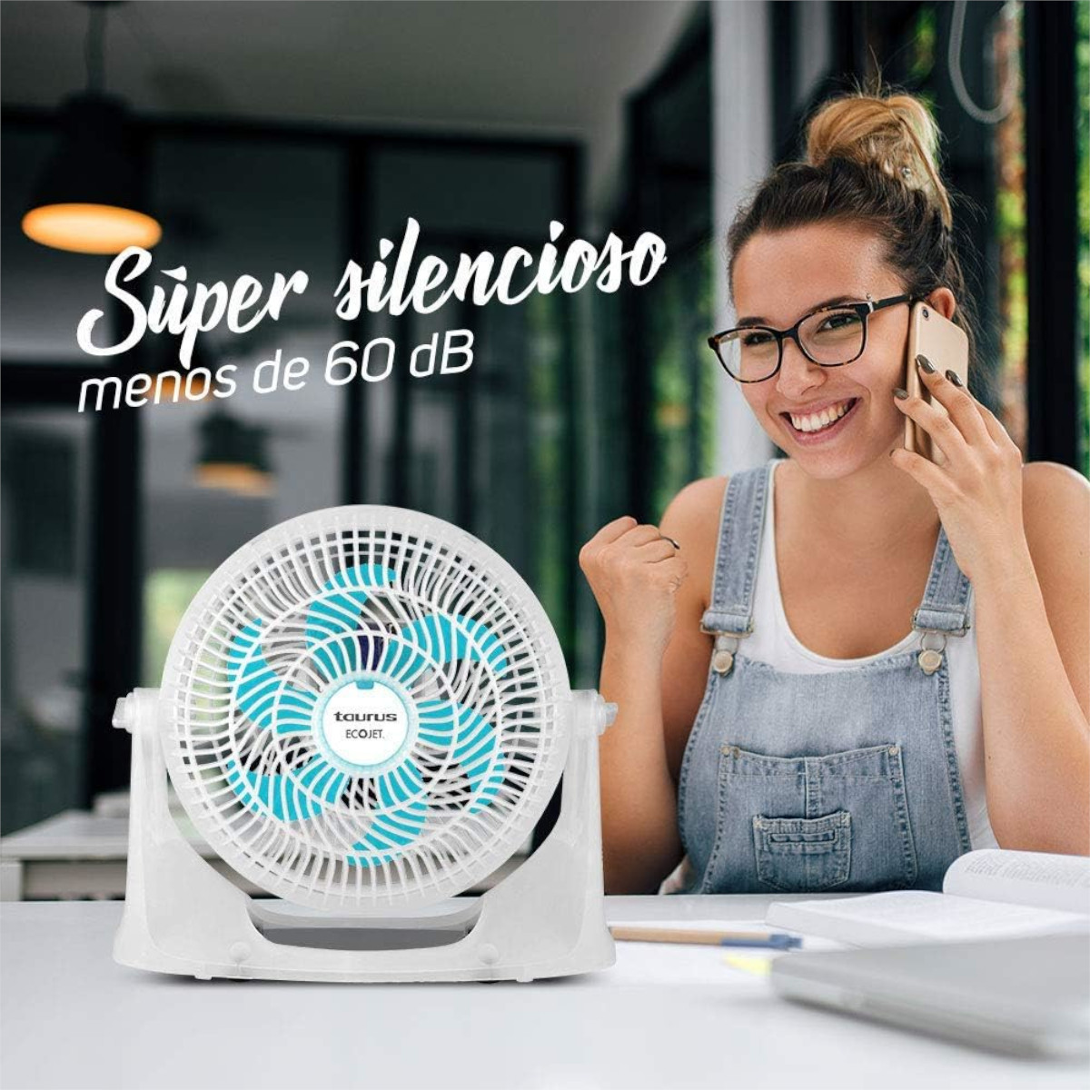 Ventilador Escritorio Y Pared Taurus Typhoon Blue 10" 3 Vel..