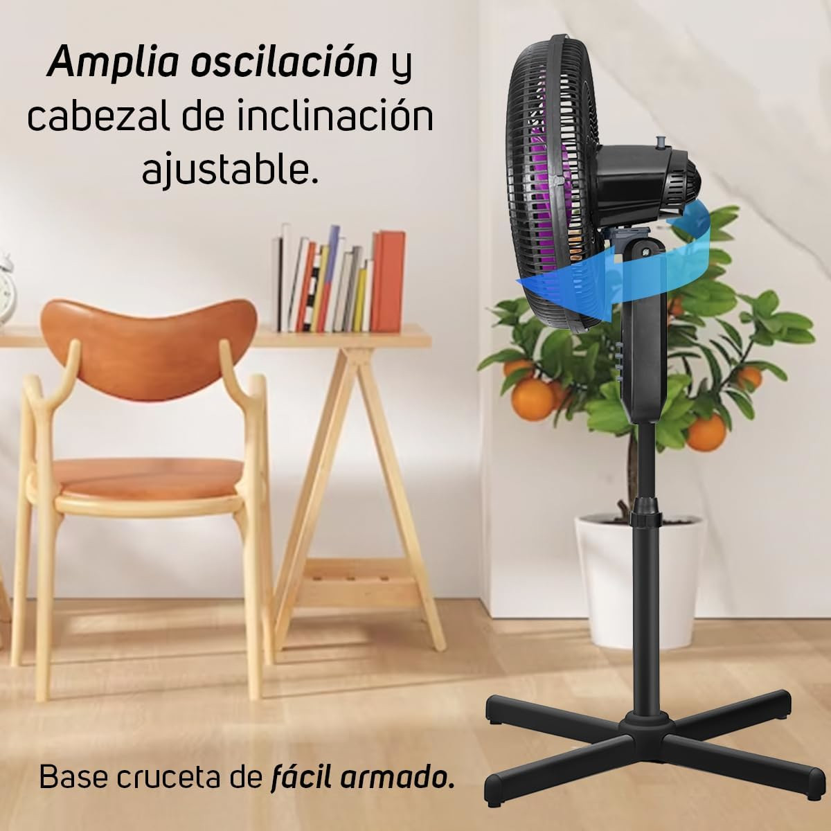 Ventilador Pedestal Taurus Universe 16" 3 Vel. 6 Aspas Negro.