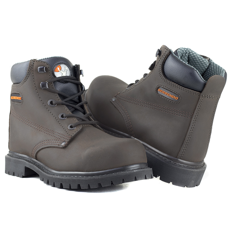 Botas Para Hombre Berrendo Industrial Casquillo Dieléctrico 154 Café Cordones