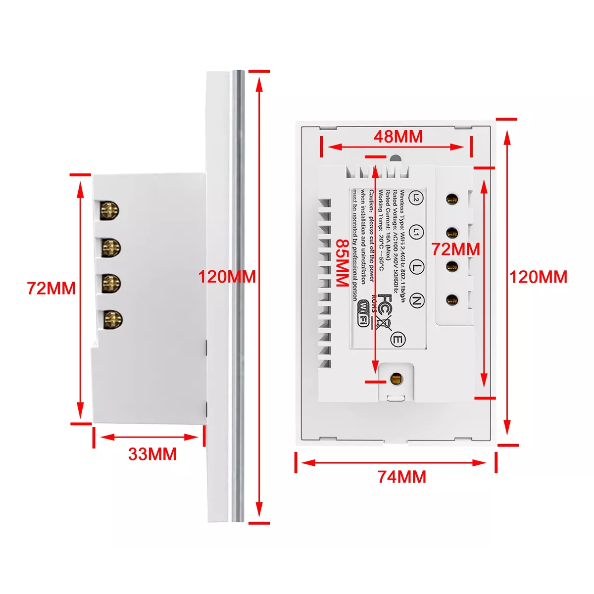Apagador Con Enchufe Wifi Inteligente 1 Botón Interruptor.
