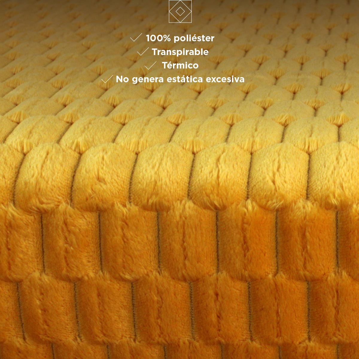 Frazada King Size Ligera Amarilla Transpirable Térmico