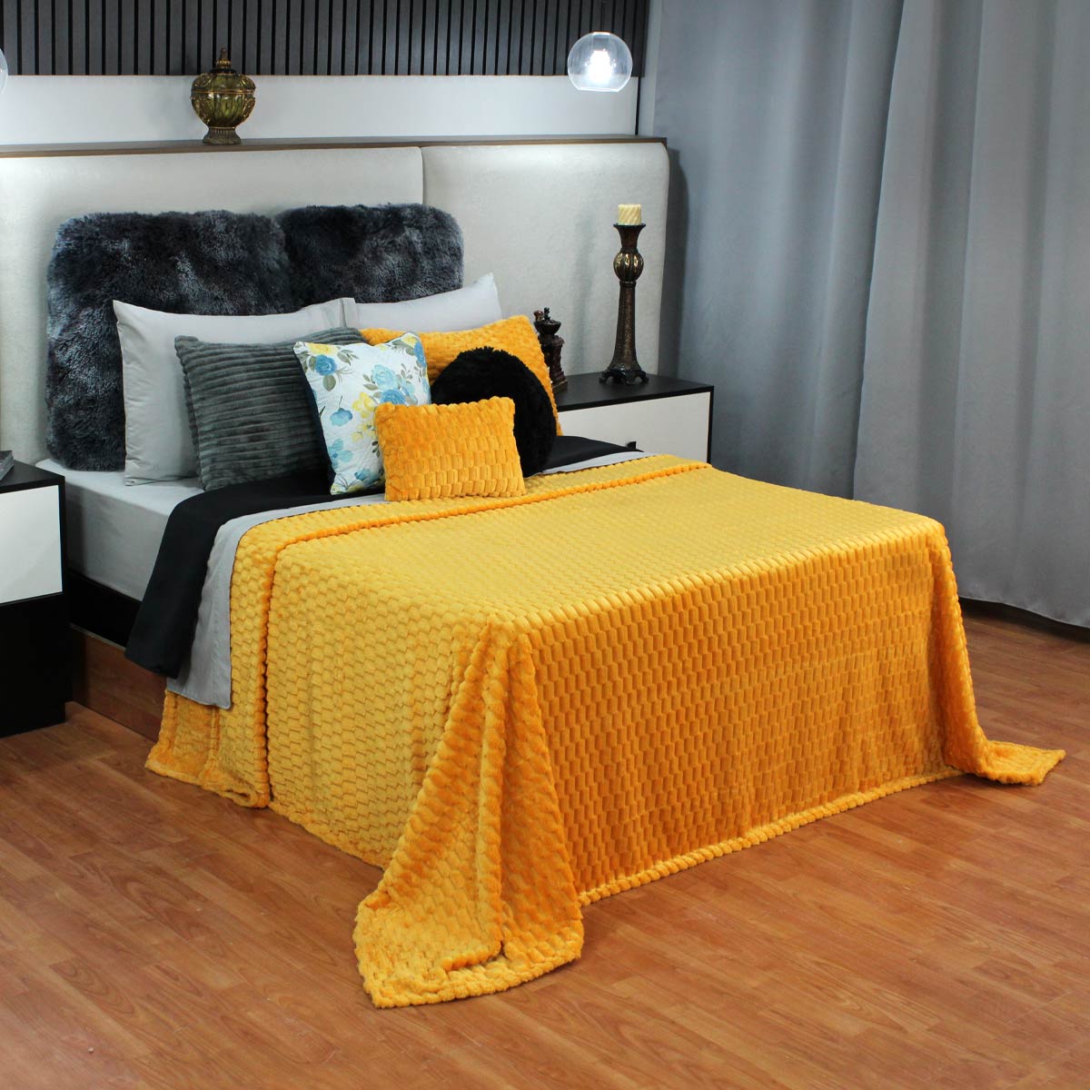 Frazada King Size Ligera Amarilla Transpirable Térmico