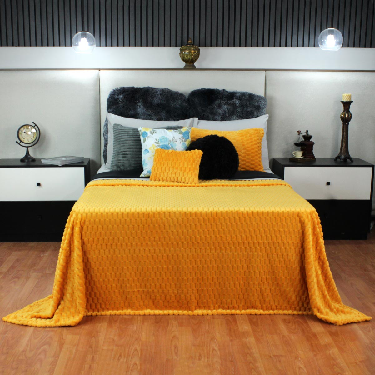 Frazada King Size Ligera Amarilla Transpirable Térmico