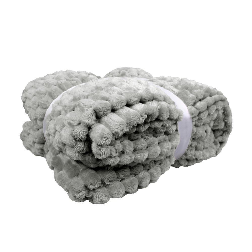 Frazada Embo King Size 250x240 cm Gris, ligera, suave, térmica y lavable