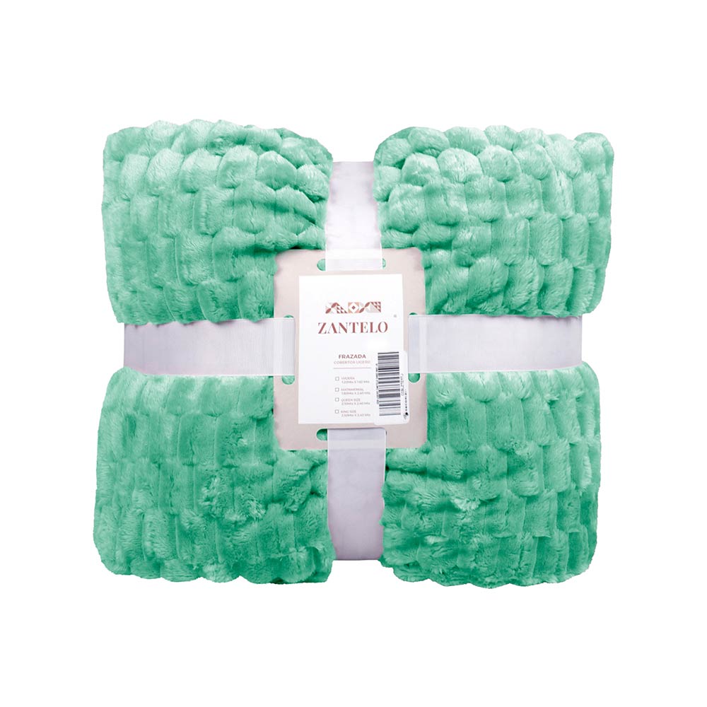 Frazada Embo King Size 250x240 cm Menta, ligera, suave, térmica y lavable