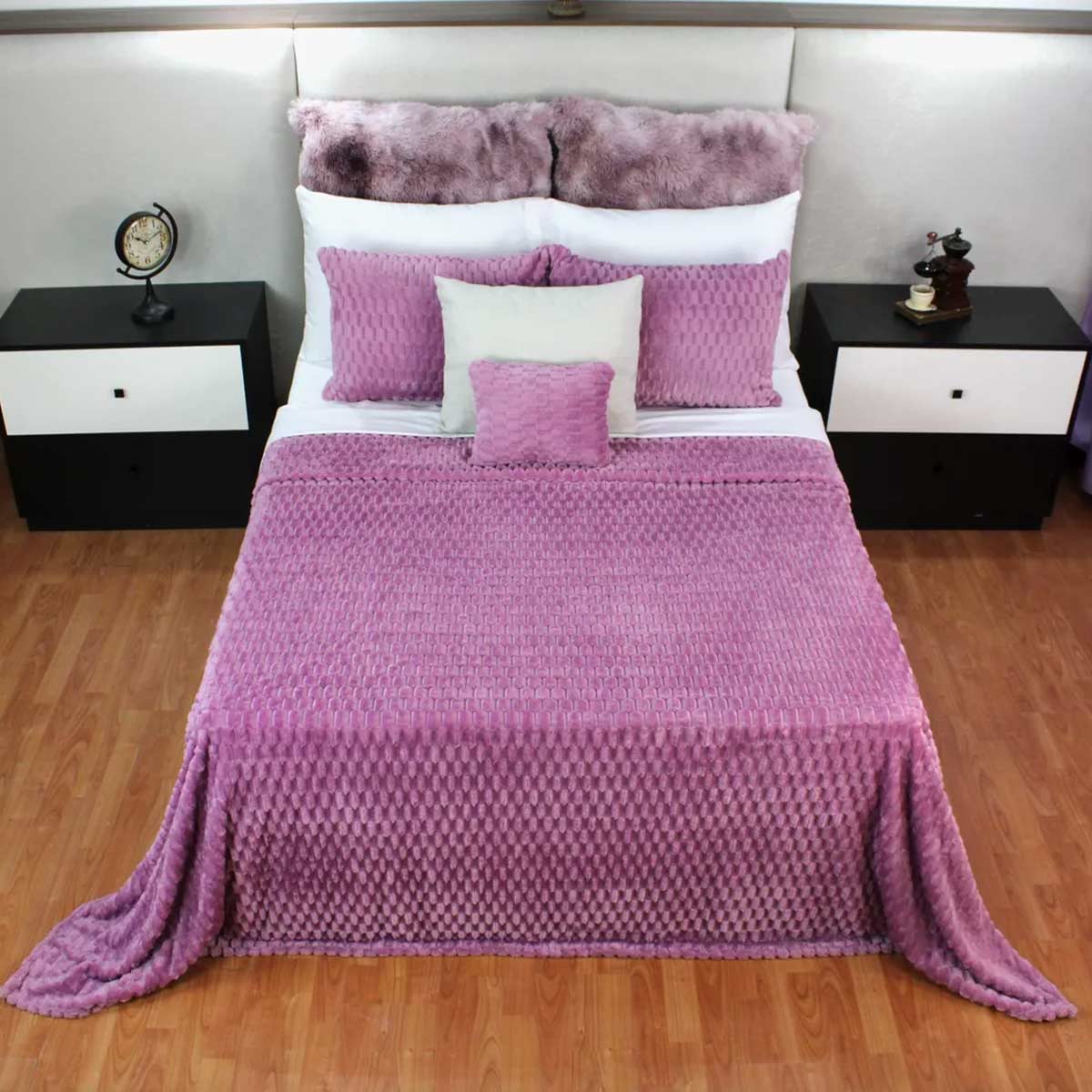 Frazada King Size Ligera Morado Transpirable Térmico 