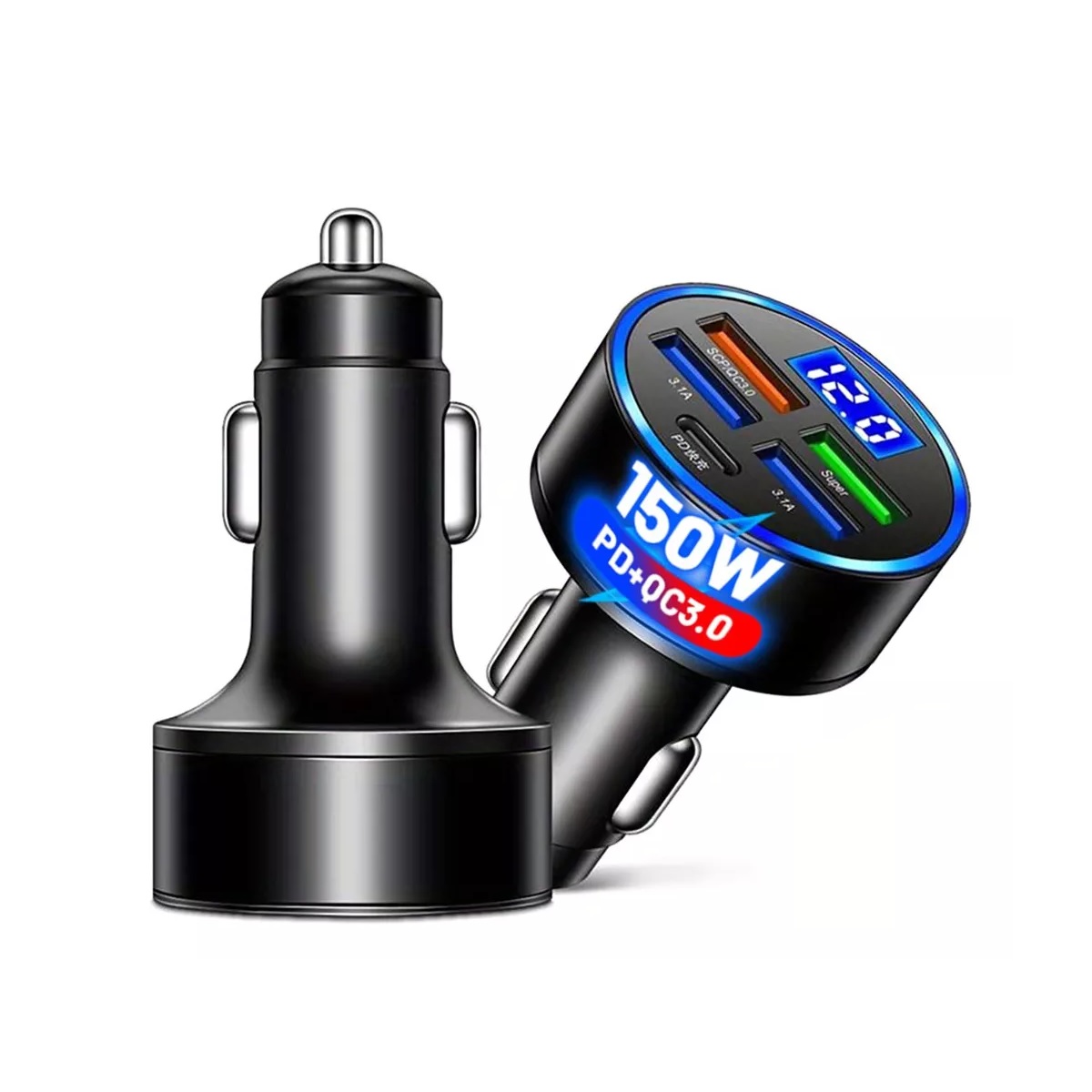 Cargador Para Auto 150w Tipo C Carga Rapida Pd|qc 3.0|5usb.