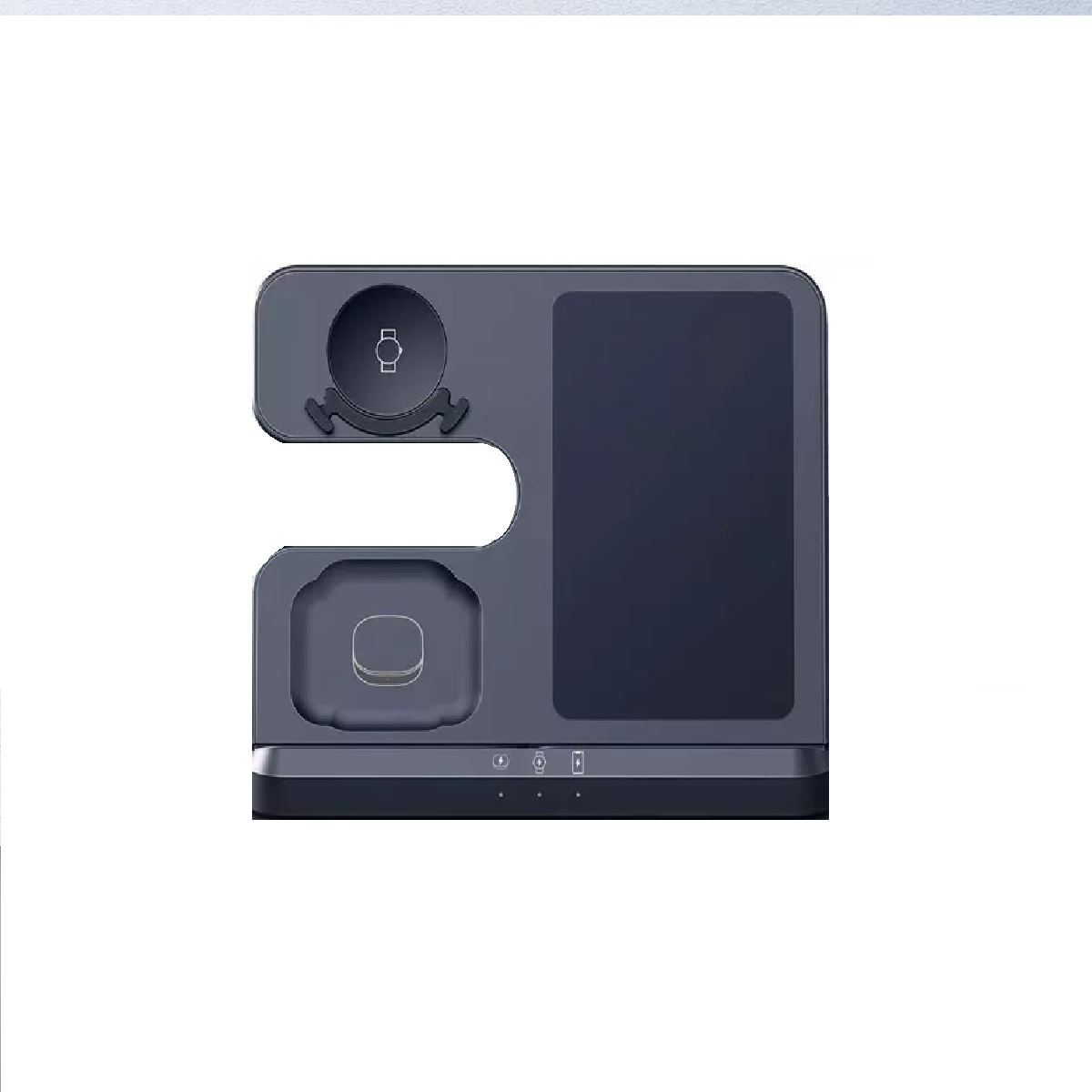 Cargador Inalámbrico 3 En 1 Para Samsung iPhone AirPods Negro.
