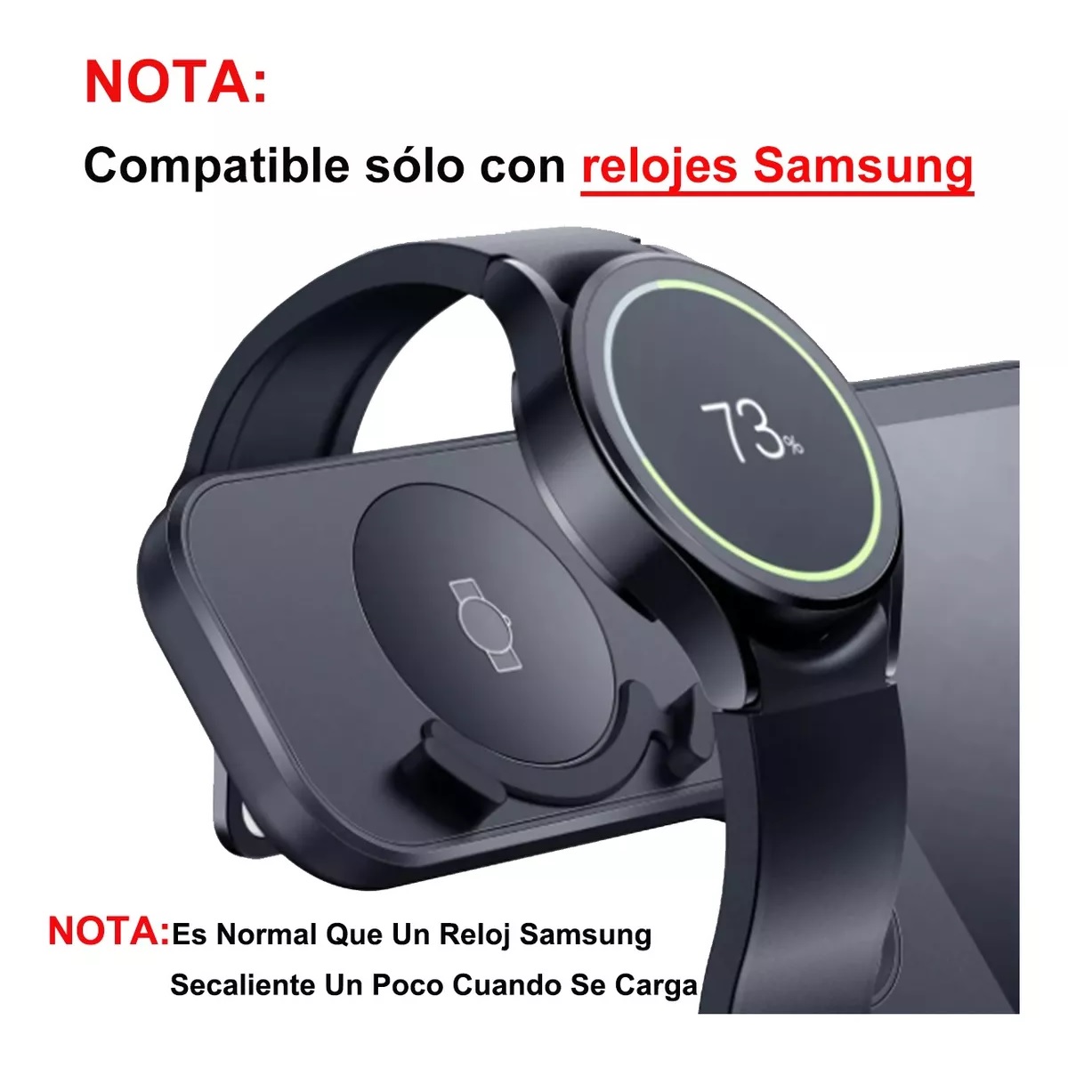 Cargador Inalámbrico 3 En 1 Para Samsung iPhone AirPods Negro.