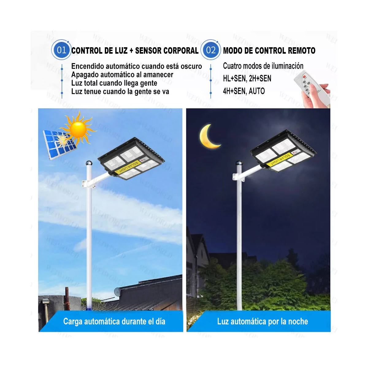 Lámpara Led Solar Luminaria Suburbana Alumbrado Público 400w.