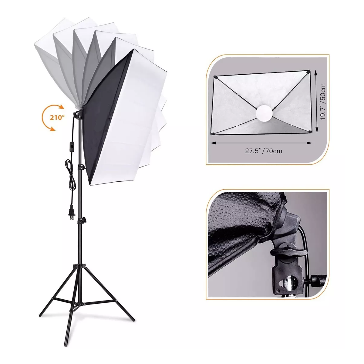 Kit De Luces Softbox De Fotografía De Estudio 2m Set.