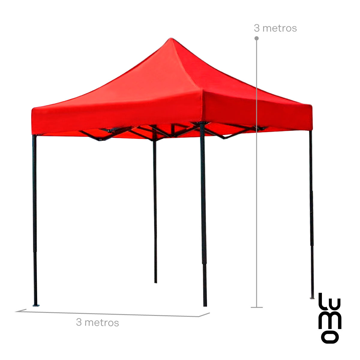 Toldo 3x3 Carpa Impermeable Ajustable Portatil Exteriores ROJO.