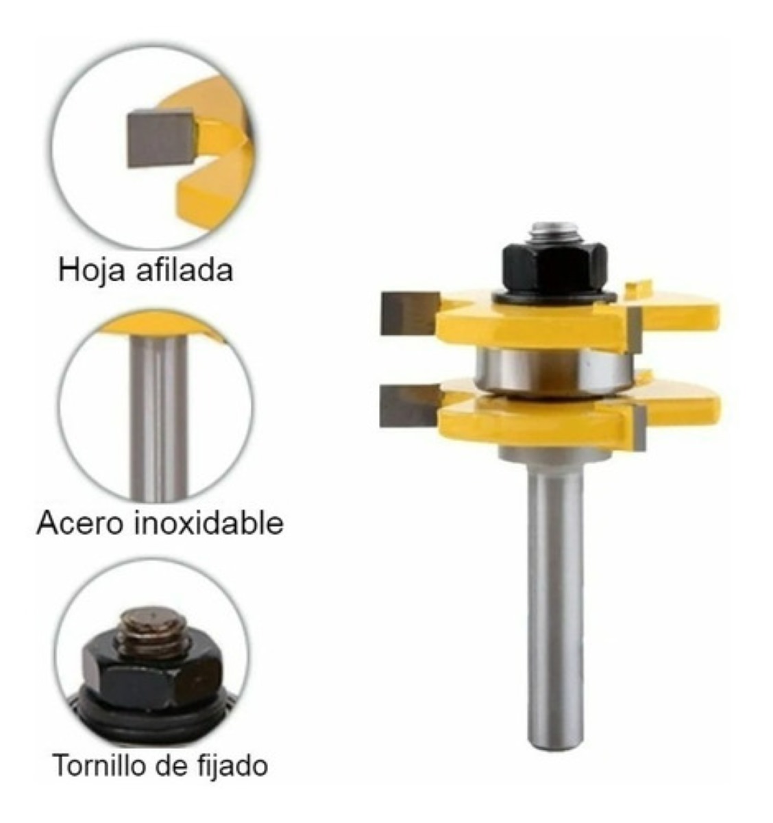 Fresa Router 1/4 Broca Ensamble Machimbrado Zanco Kit 2pzs