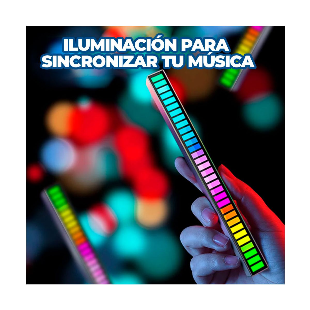 Barra De Luz Led Rgb Audioritmica Recargable De Escritorio.