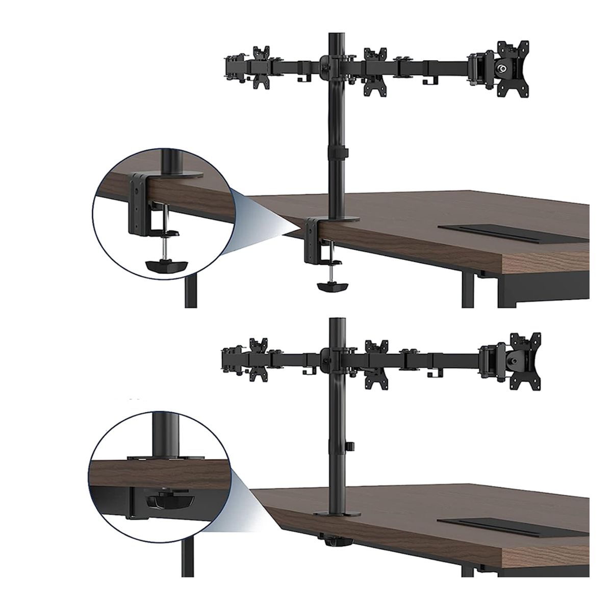 Soporte Articulado Para 3 Monitores De 14 A 32 Pulgadas Negro.