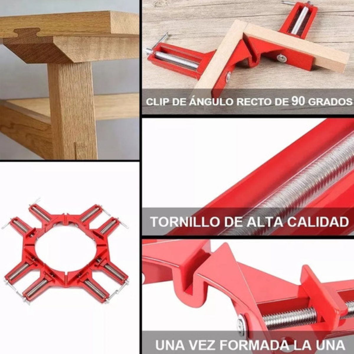 Prensa Esquinera Carpinteria 90 Grados Herreria Metal 4pcs