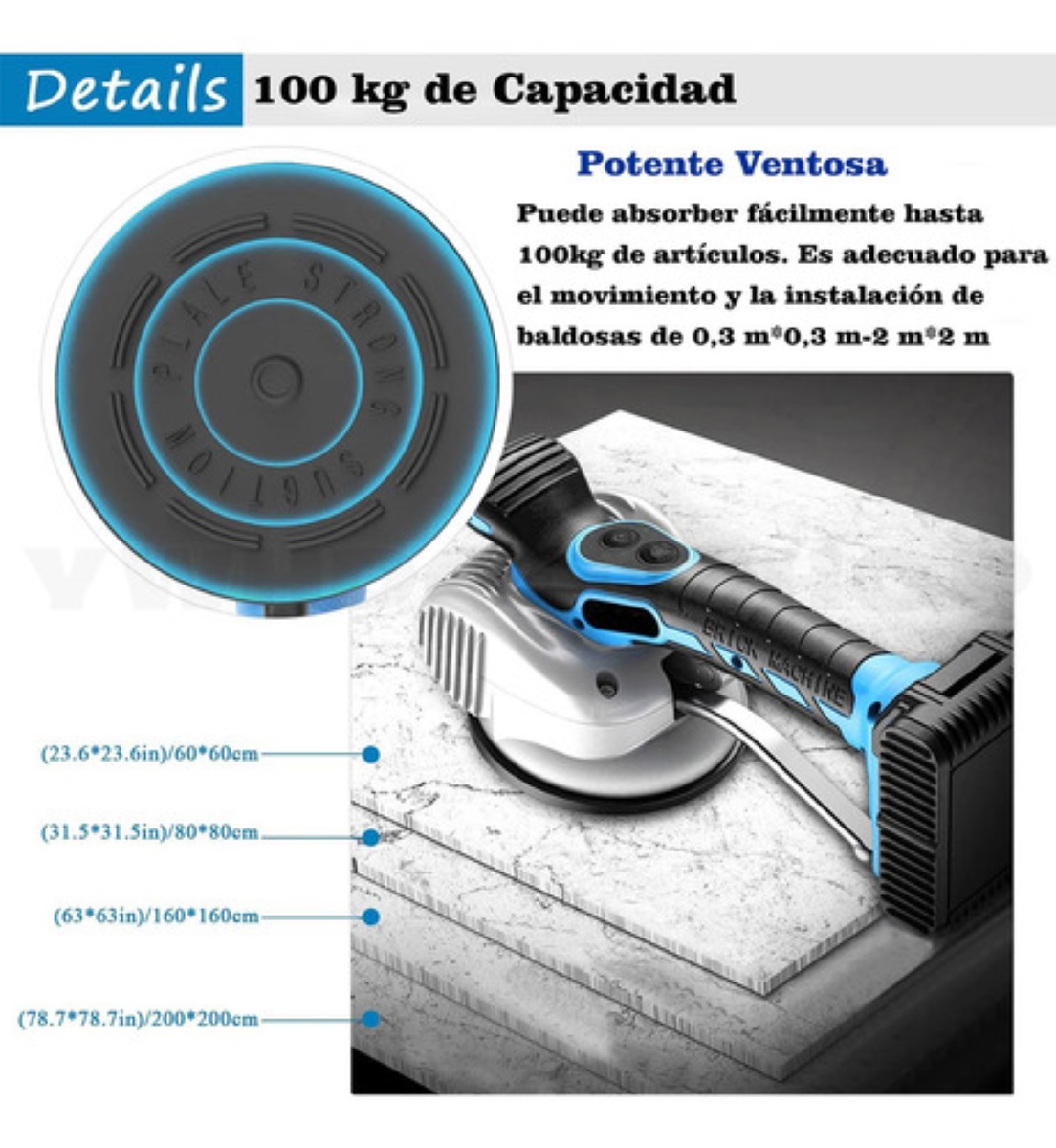 Vibrador De Azulejo Portátil 1 Baterías 10000mah 18000r/min.