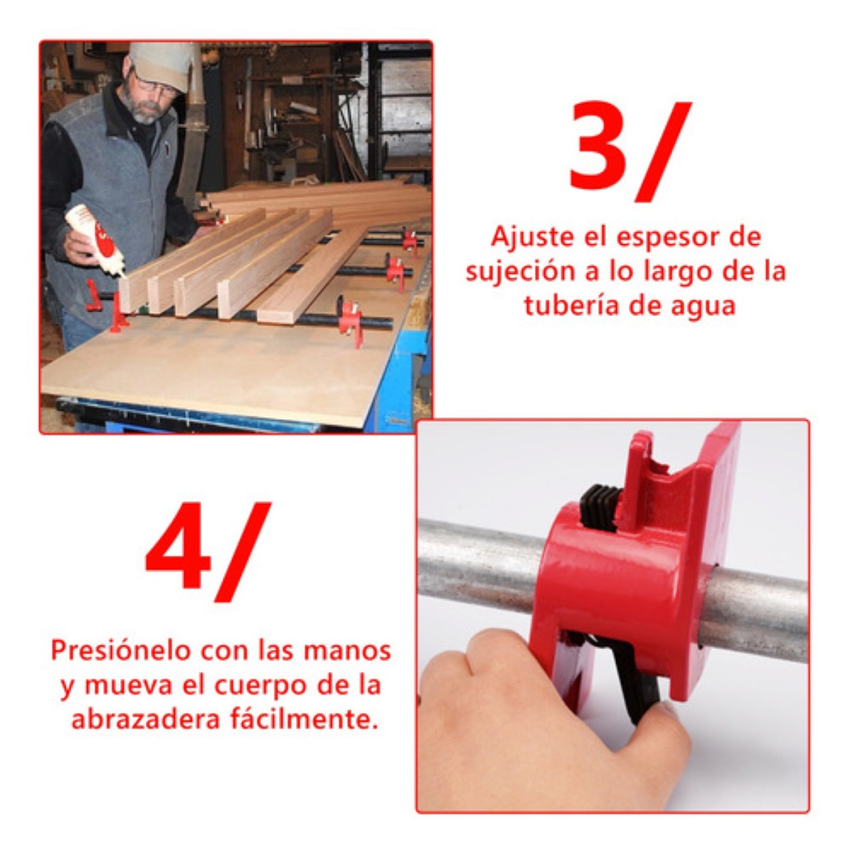 Prensa /abrazaderas Para Madera De Tubo 3/4 Heavy Duty