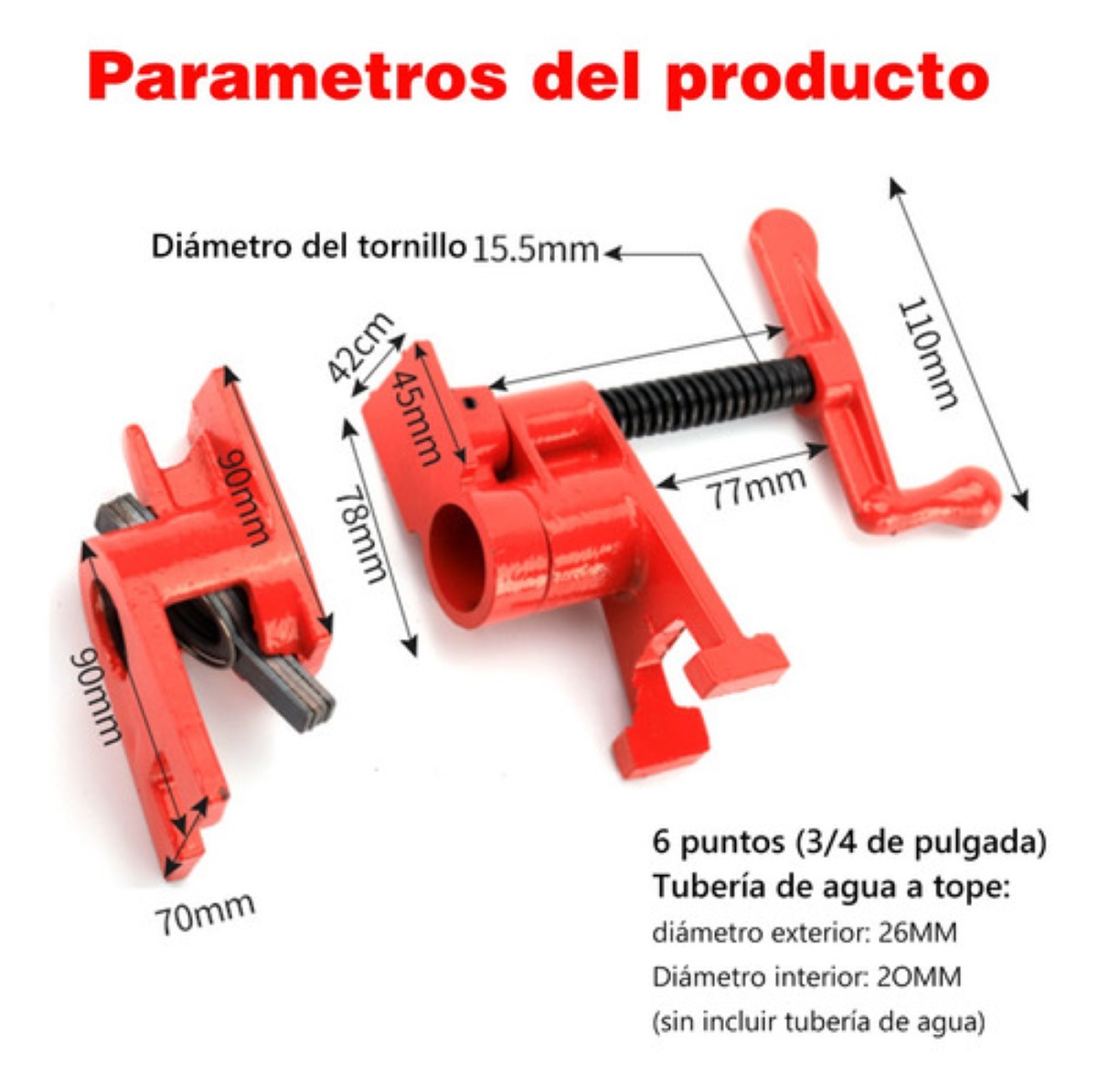 Prensa /abrazaderas Para Madera De Tubo 3/4 Heavy Duty