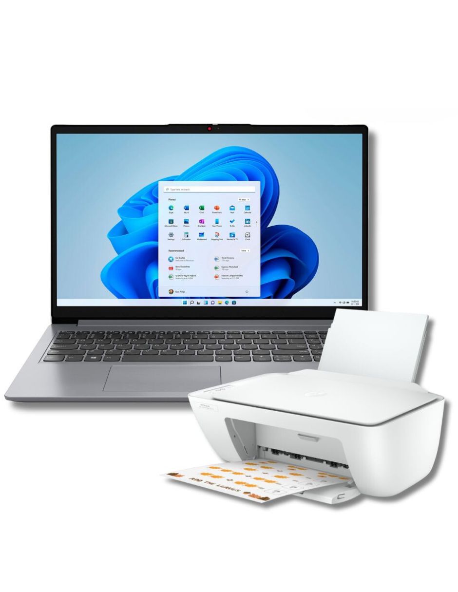 Combo Laptop IdealPad 1 Lenovo 128GB 4GB RAM 14 Pulgadas   Impresora Multifuncional HP.
