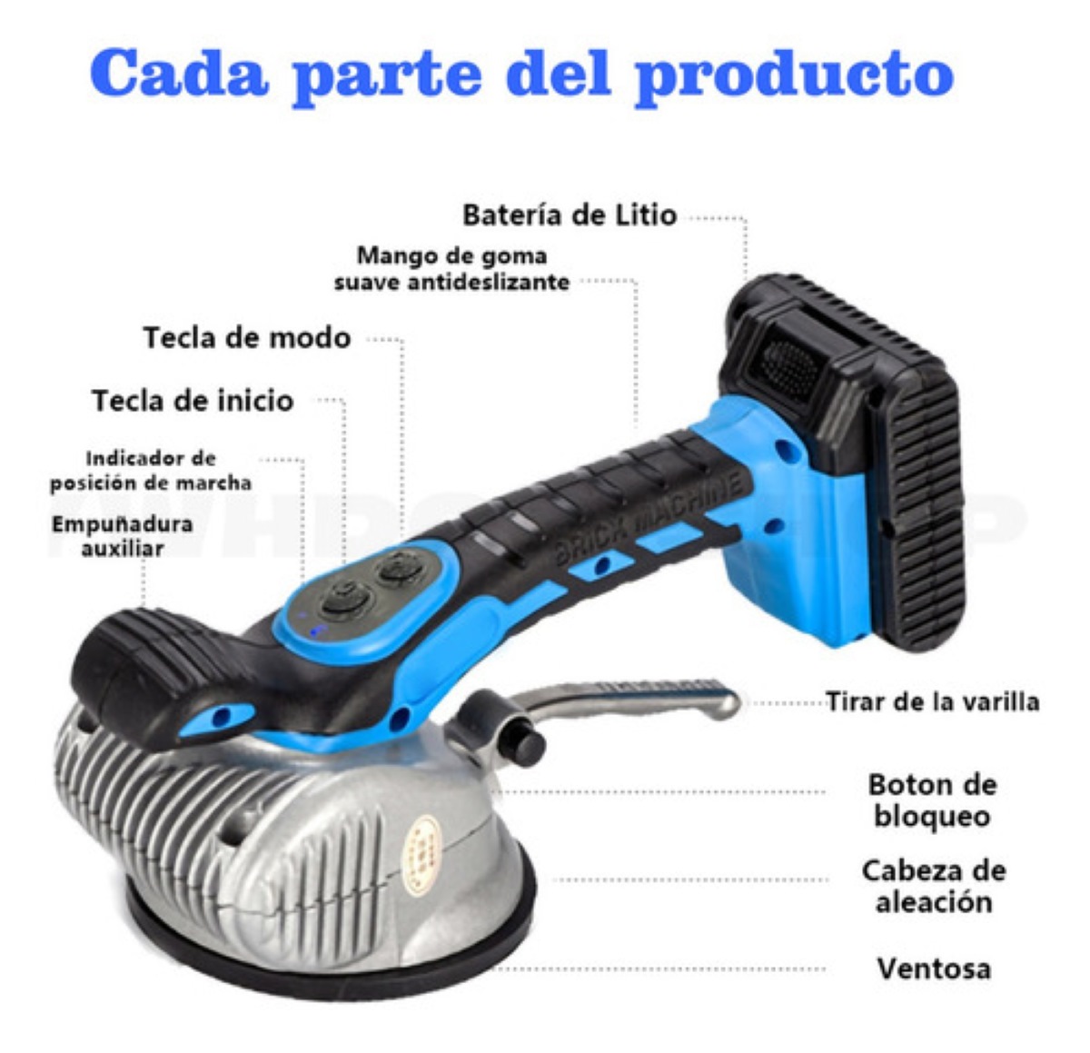 Vibrador De Azulejo Portátil 1 Baterías 10000mah 18000r/min.