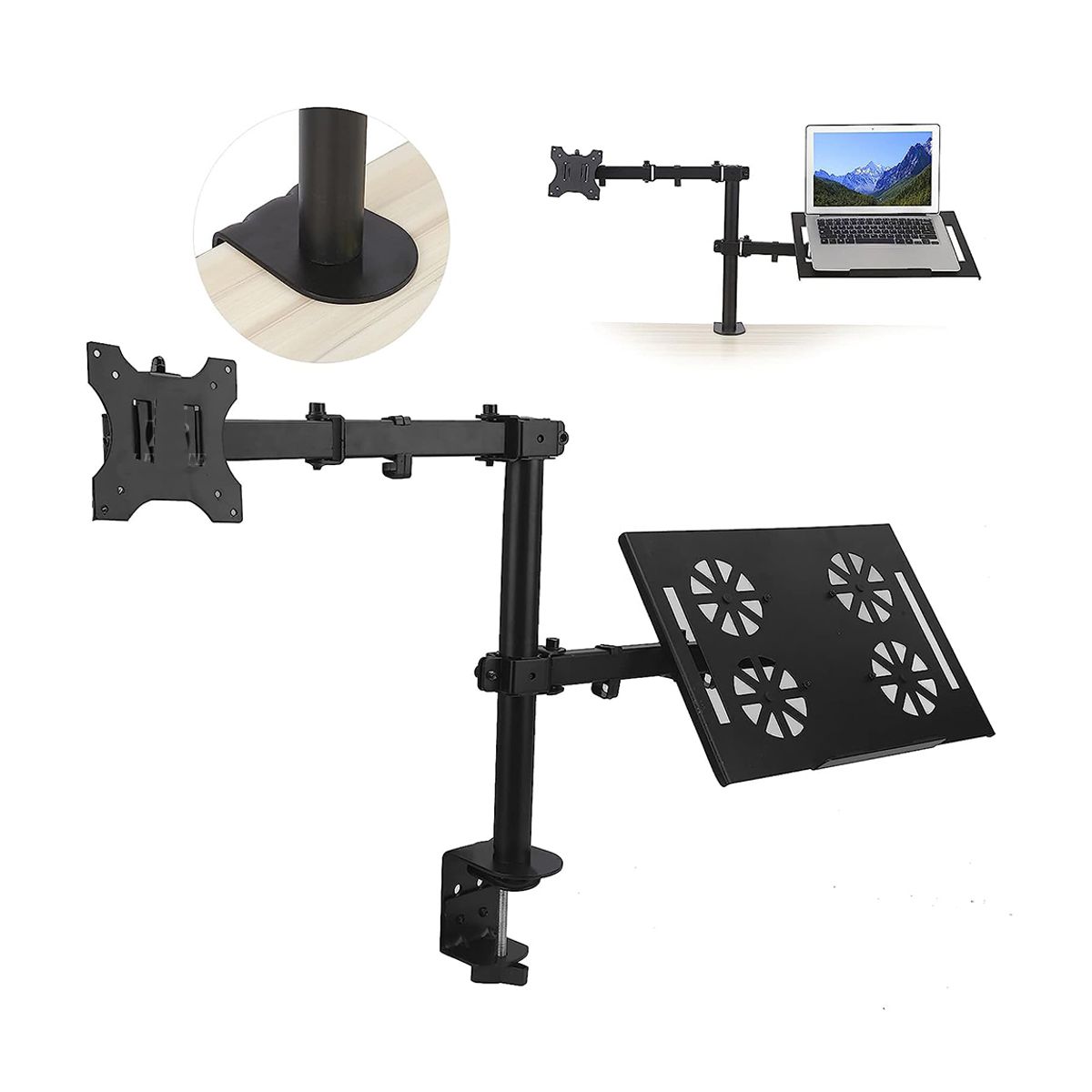 Soporte Articulado Para Laptop Y Monitor De 14 A 27 Pulgadas Negro.
